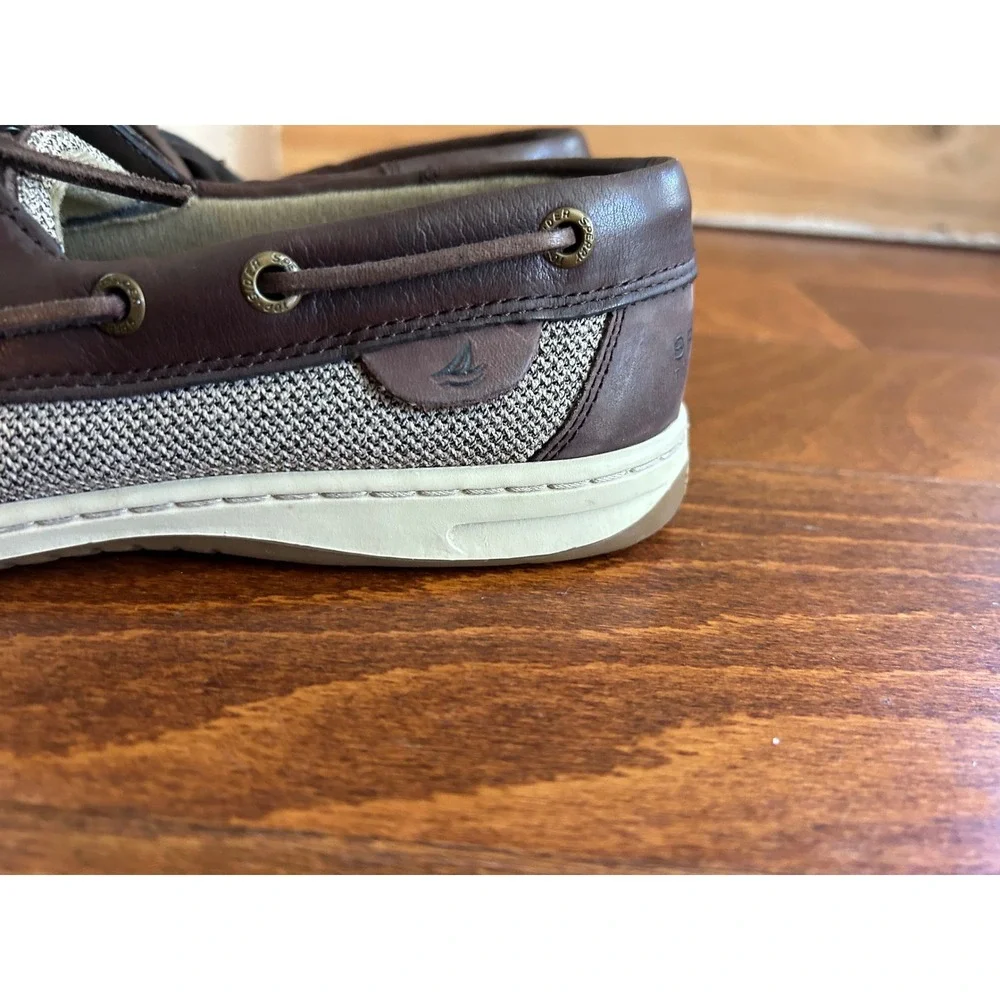 Sperry Top-Sider Billfish Boat Shoes Dark Brown Leather Mesh Mens 9.5 M 0739077
